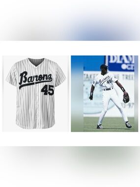 Michael Jordan Birmingham Barons White Pinstripe Baseball Jersey #45 / White Sox